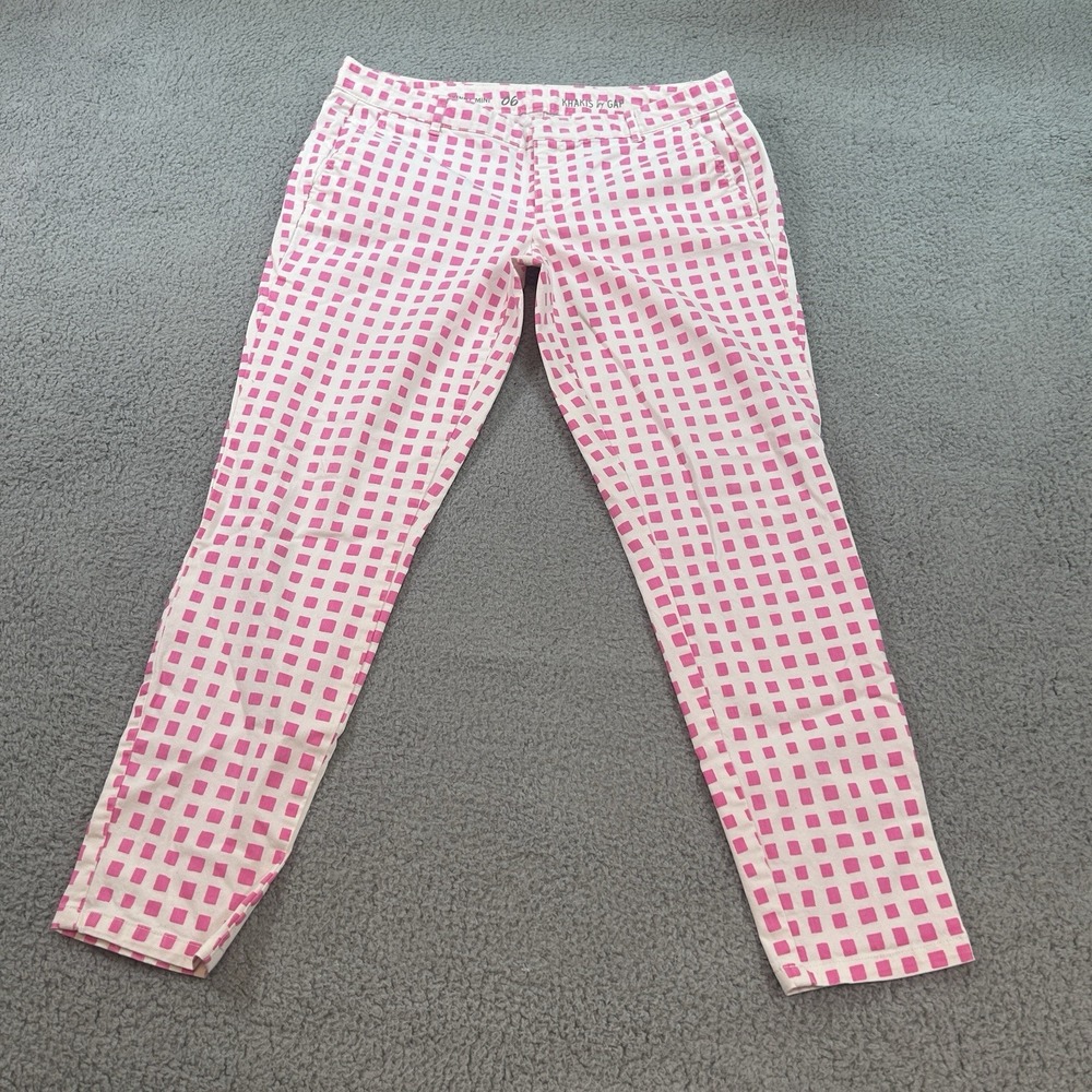 Khakis by GAP Jeans  Women's 06 Meas 32x26 Multicolor Skinny Mini Square Pattern